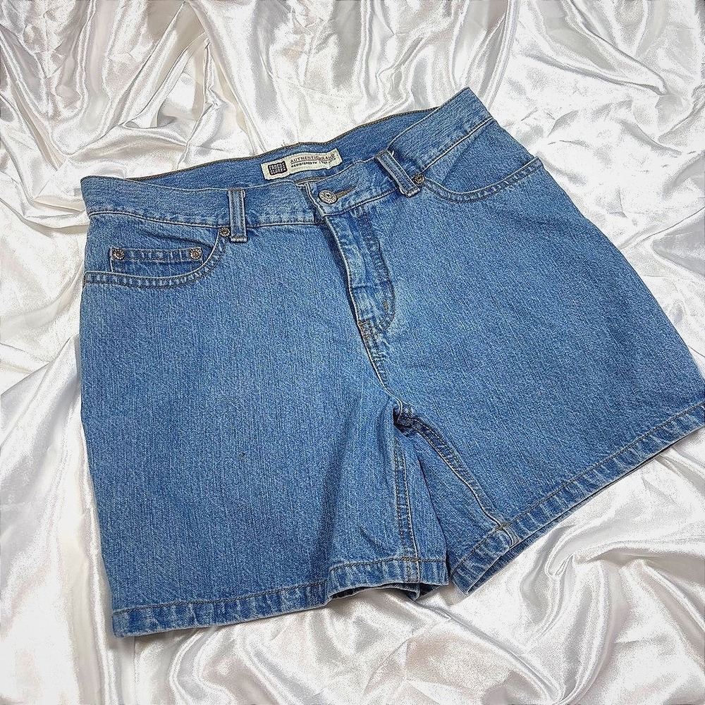 y2k vintage Denim Shorts Blue Faded Glory Mid Rise 100% Cotton